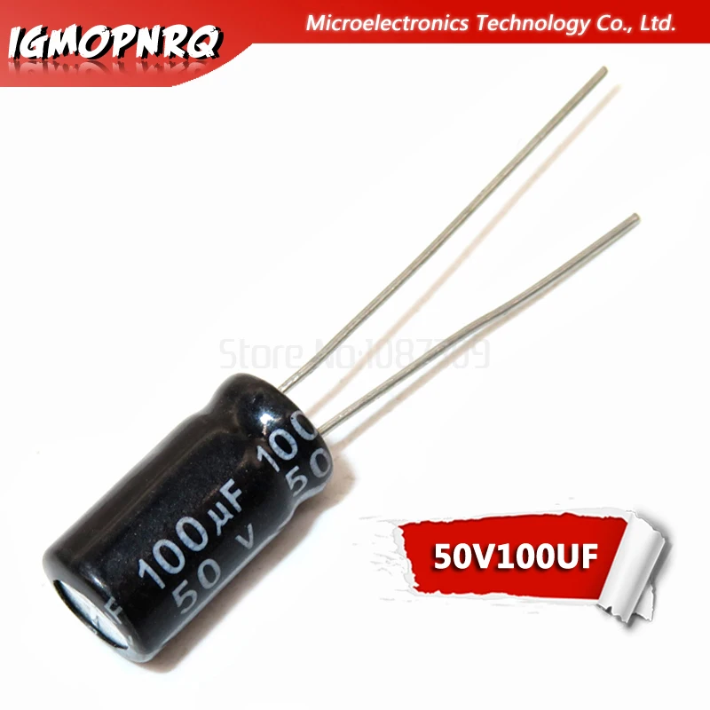 50 шт. 50V100UF 8*12 мм 100 мкФ с алюминиевой крышкой 50В электролитический конденсатор