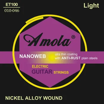 Amola .010-.046 ET100 Electric Guitar strings Musical instruments nickel alloy strings guitar parts guitar accessories 20 frets electric bass guitar neck glossy paint guitar parts no have frets guitar accessories parts musical instrument