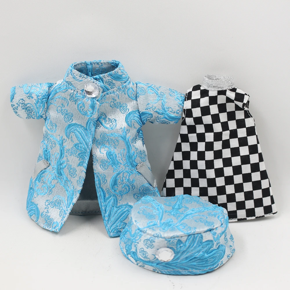 

Outfits for Blyth doll A set of Blue Cheongsam including the hat suit for 1/6 azone BJD pullip licca