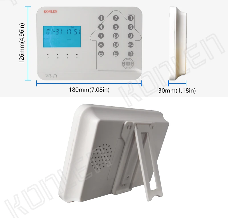 KONLEN wi-fi домашняя Безопасность GSM PSTN сигнализация беспроводные охранные наборы с детектор дыма и газа камера Android IOS приложение управление