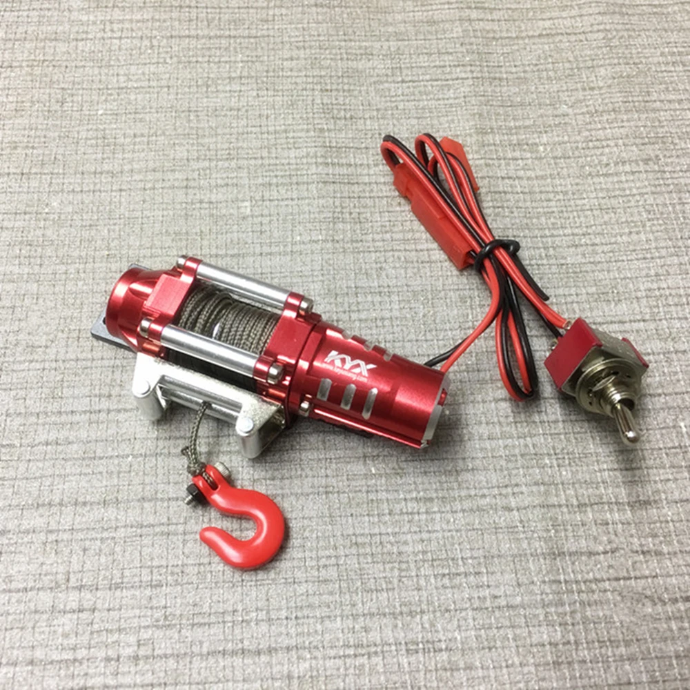 

High quality aluminium alloy electric winch w/ Towing hook assembly for 1:10 scale axial scx10 YJ jeep 90046 wrangler D90 trx4