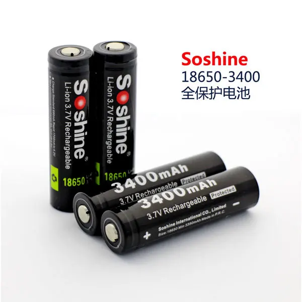 

4x Soshine 18650 3.7V 3400mAh Rechargeable Battery Protected High Discharge Li-ion Batteries with Battery box