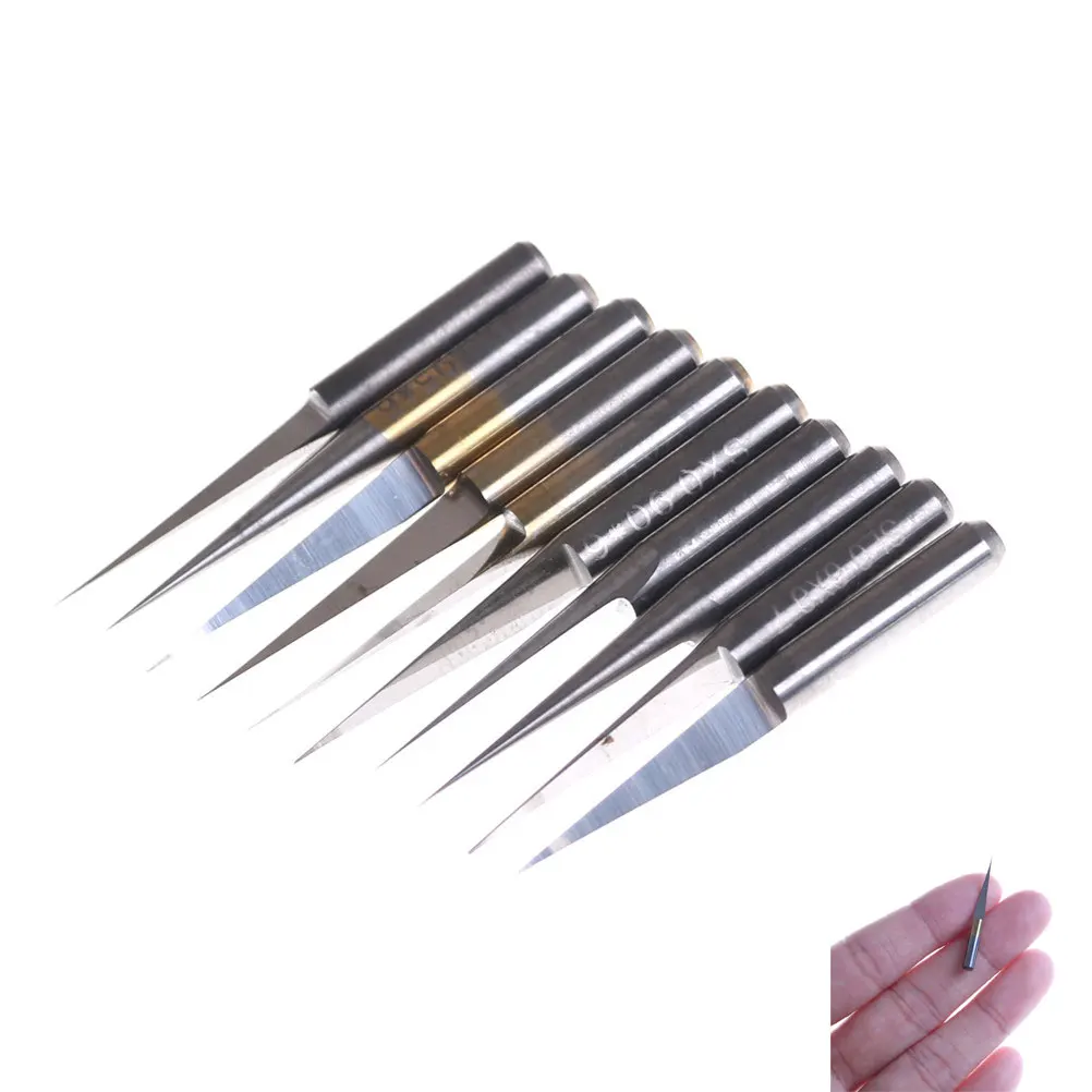 

10Pcs 3.175mm Carbide PCB Engraving Bits CNC Router Tool 10 Degrees 0.1mm