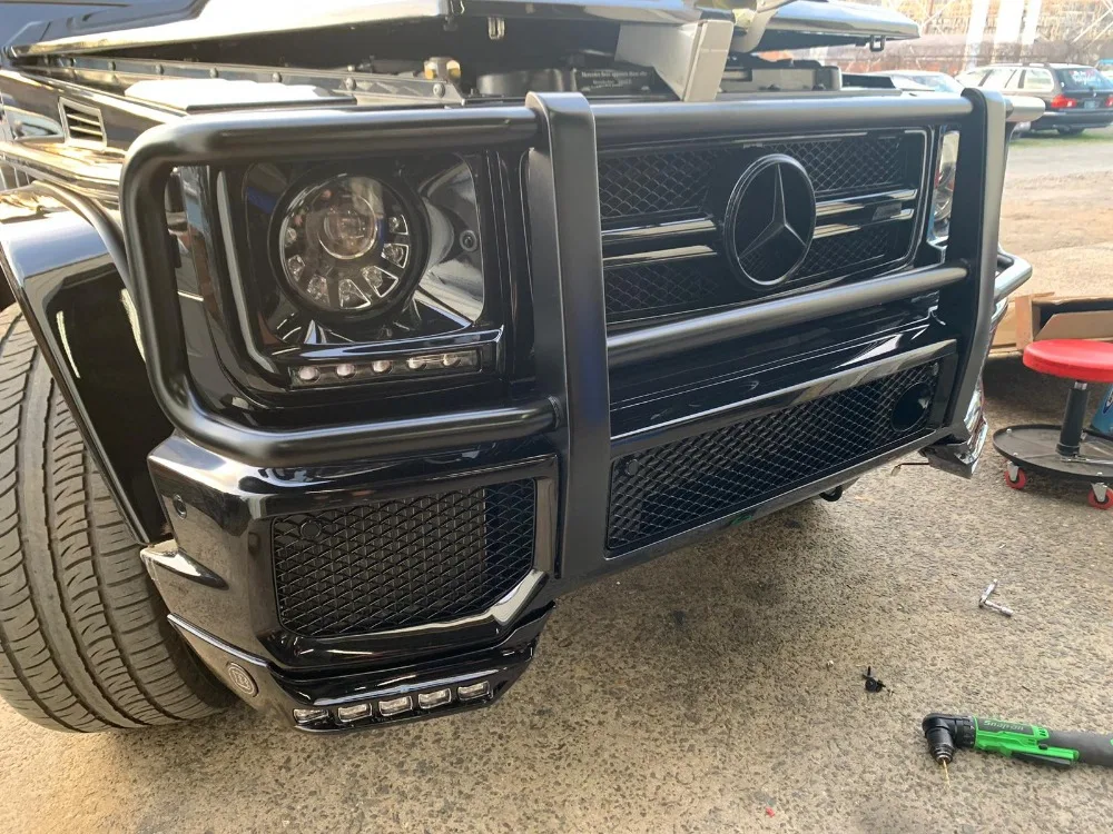 G63 нержавеющая сталь передний бампер Защита Беговая доска щетка Защита черный цвет подходит для G класс w463 G63 G65 щетка защита