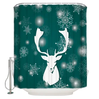 

Happy New Year Snow Elk Bed Bath Shower Curtain Bathroom Accessories Shower Curtain Liner Shower Curtain Sets Shower Curtains
