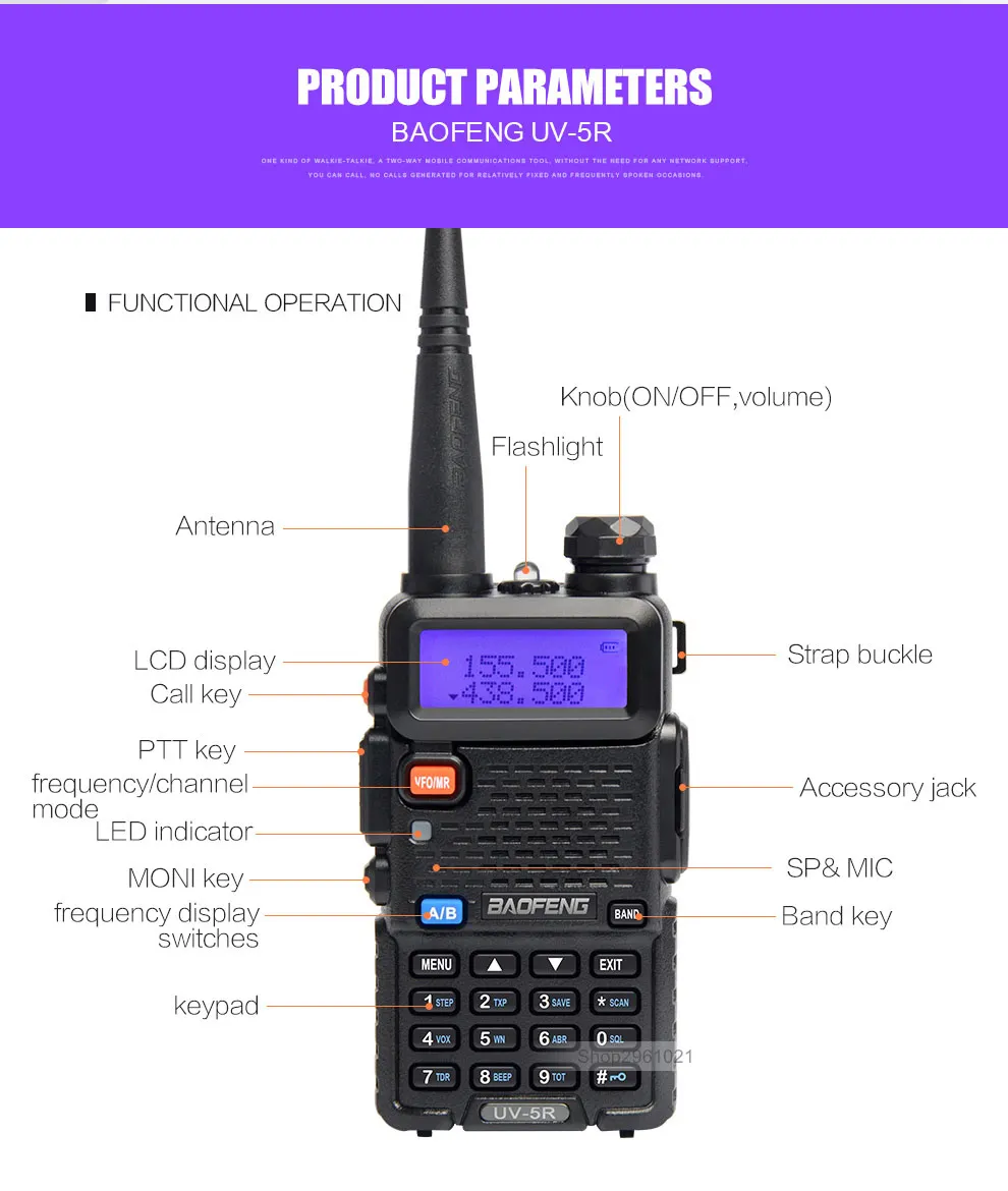 10 шт./лот Baofeng UV-5R VHF UHF портативная рация UV5R портативная двухсторонняя радиоантенна UV 5R портативная рация радиоприемопередатчик