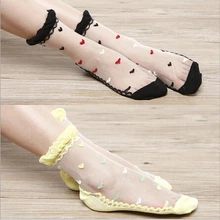 10 пар новинка женщина сердце цветочный Носки Женские Короткие Кристалл Кружева женские ботильоны оборками Носки дамы рябить Носки