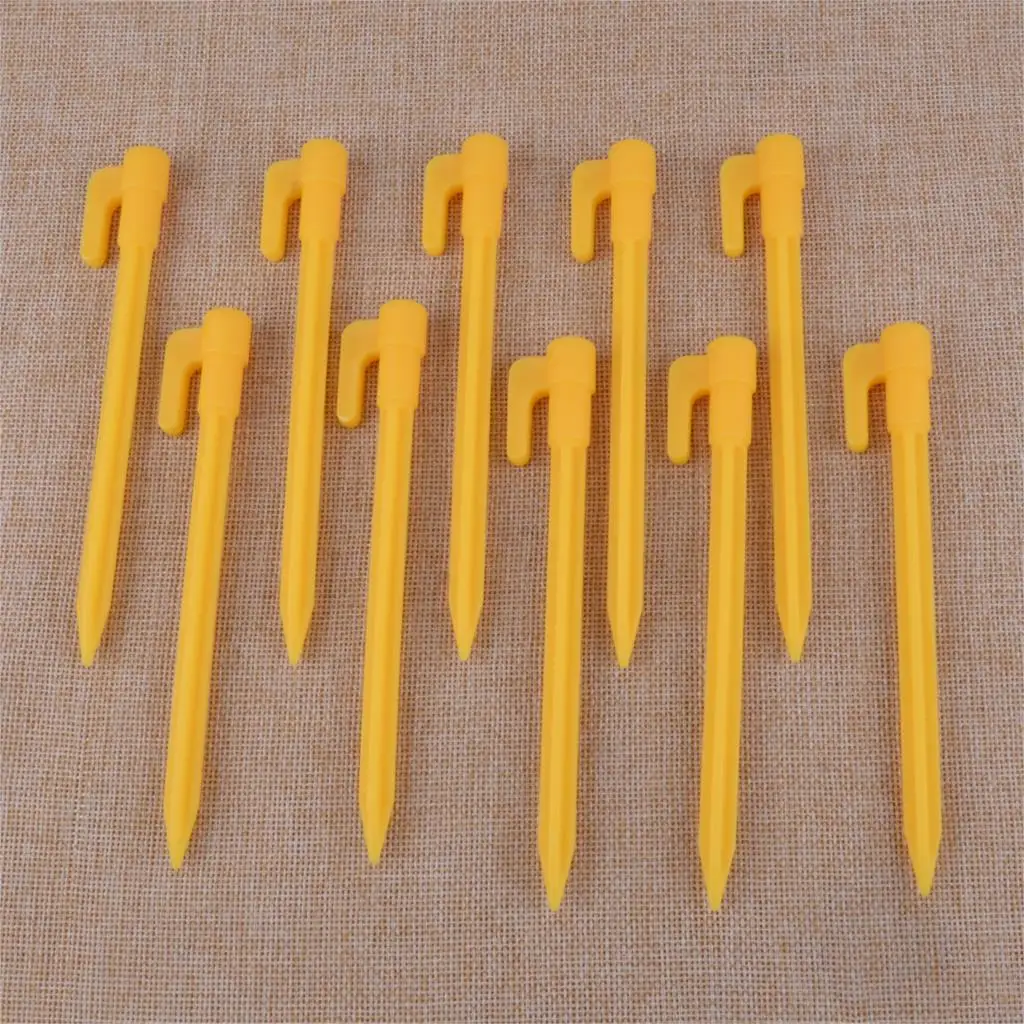 LETAOSK 10Pcs Outdoor Camping Awning Tent Stakes Pegs Pins Trip Nails Fixing Heavy Duty Nail Plastic Yellow | Инструменты