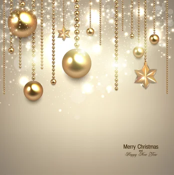 

LIFE MAGIC BOX Photophone New Year Decor Gold Ball Stars Backdrop
