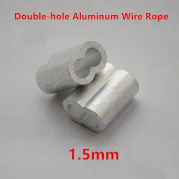 

1000PCS M1.5 Double-hole 8 Shape Oval Clip Wire Rope Clamp Fastener Rigging Hardware 1.5mm Aluminum Furrules Crimping Sleeve