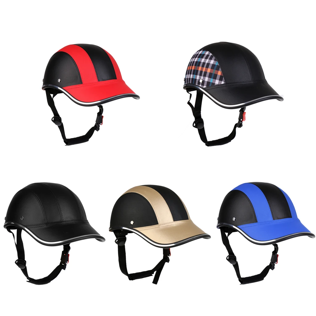 

Motorcycle Helmet Half Face Helmet Half Open Face Bike Cycling Helmet Protective ABS Baseball Cap With PU Hat Visor