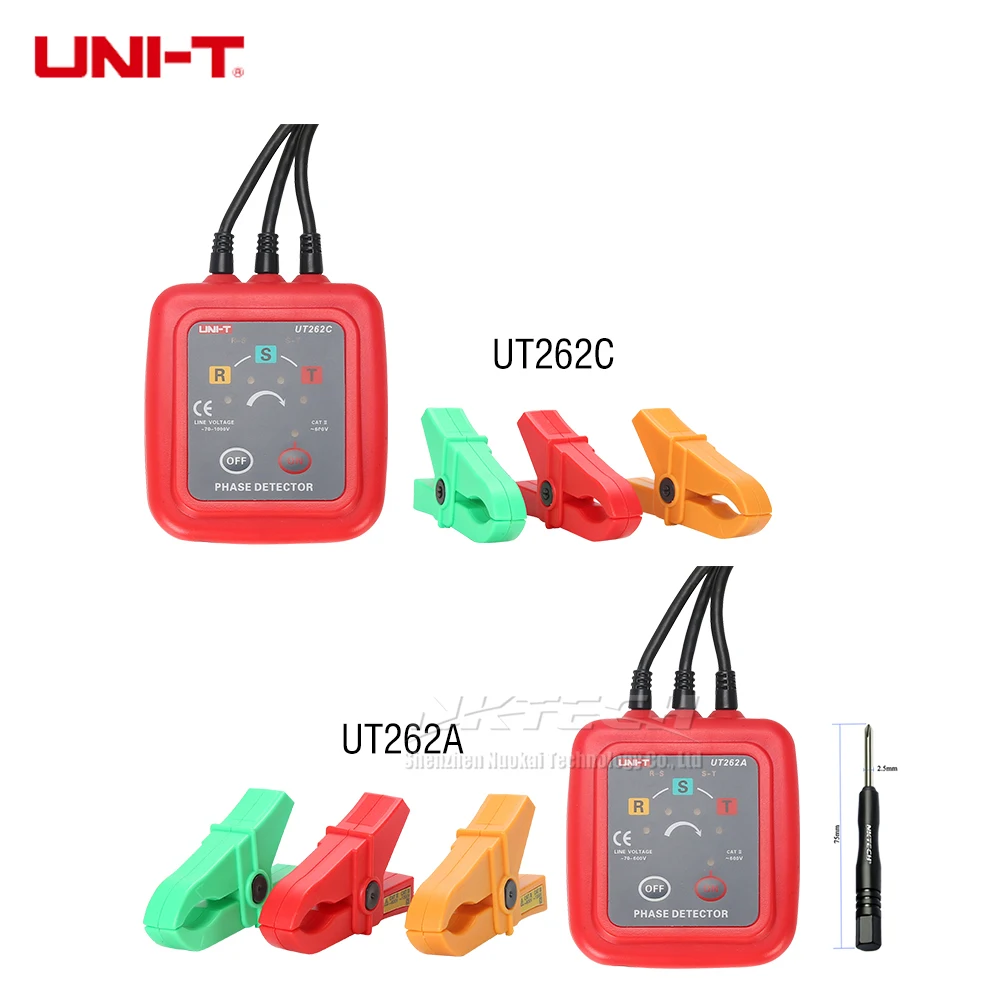 

UNI-T UT262C UT262A Non-contact 3 Phase Detector Sequence Recognition Missing Judgment Tester Current Meters Multimeter Buzzer
