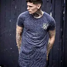 Новейшая шелковая футболка из сикшёлка, длинная стильная футболка в стиле хип-хоп с черными пятнами, Футболки s, топы, мужские удлиненные футболки с