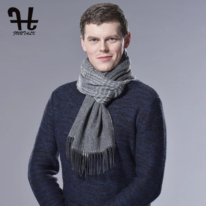 FURTALK Unisex Men Winter Spring 100 Lamb wool Scarf Cozy 100 Wool