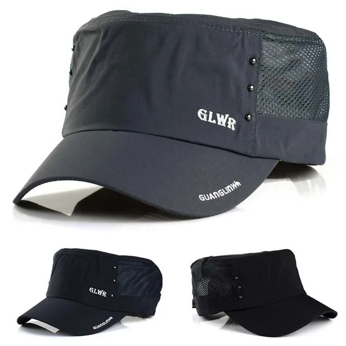 

Army caps new style net dry quickly flat mesh hat leisure clasp back outdoors wholesale sport sun protection