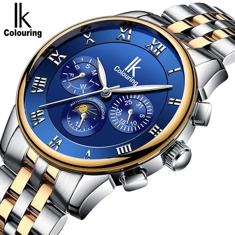 IK Colouring мужские часы люксовый бренд Auotmatic механические стальные светящиеся