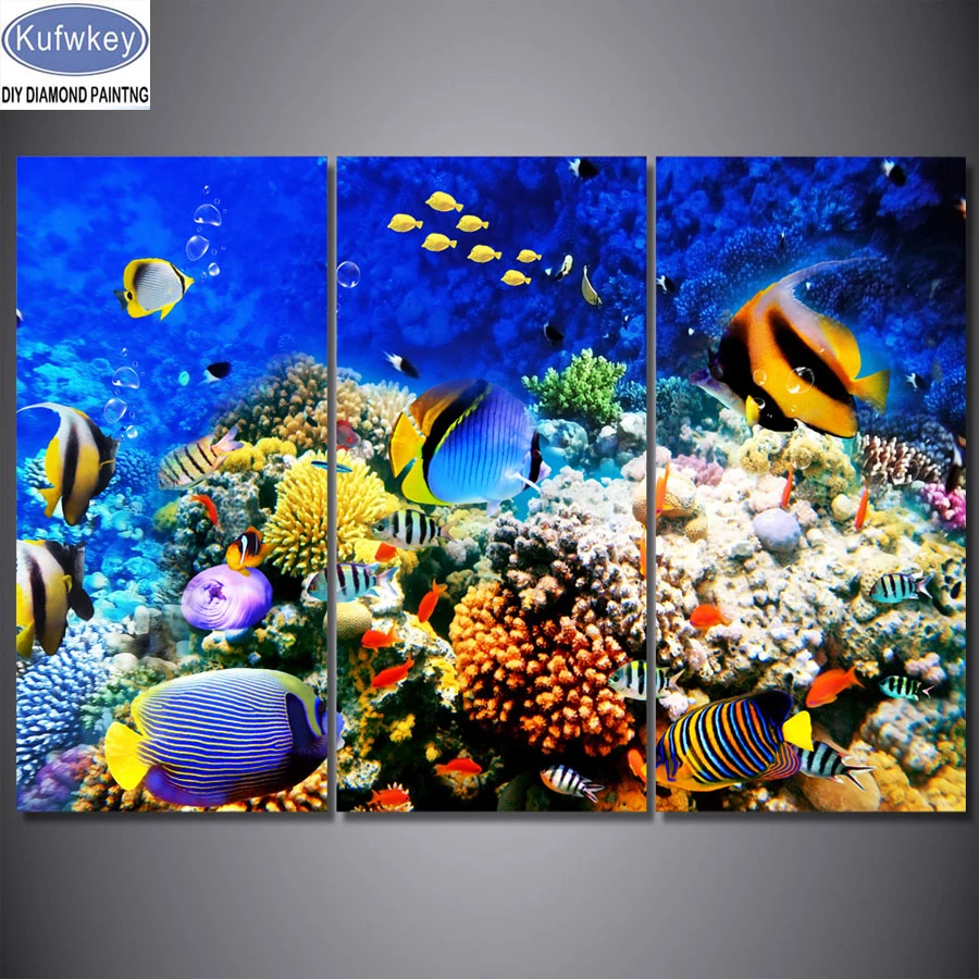 Full Drill 5D Diamond Painting Marine Fish Cross Stitch Kits Embroidery Decors Full Drill 5D Diamond Painting Marine Fish Cross Stitch Kits Embroidery Decors