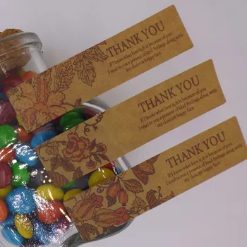 

180Pcs 2018 New Arrival Vintage Thank You Flower Handmade Cake Sealing Label Kraft Sticker Baking DIY Gift Stickers M1052