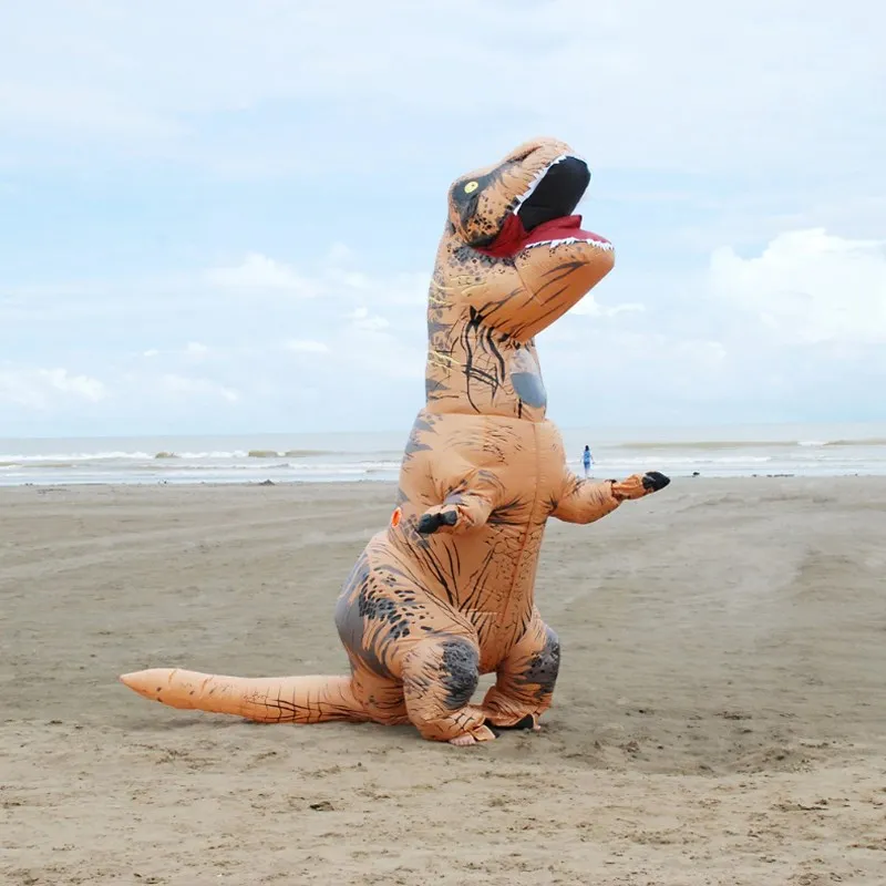 Надувной Динозавр для взрослых детей Забавные игрушки T REX удар платье талисман