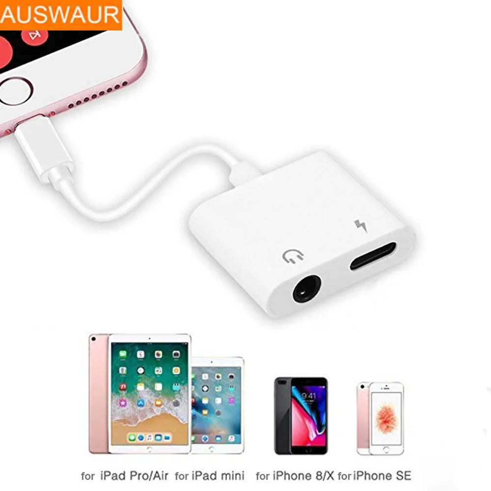 3 5 мм Aux аудио зарядное устройство адаптер для iPhone X 7 8 Plus XR XS MAX разъем наушников