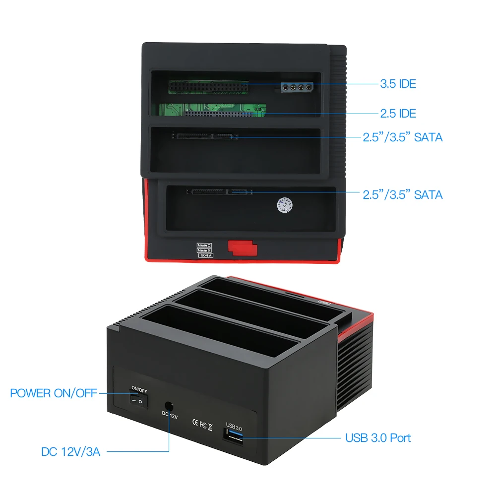 Многофункциональный 2," 3,5" USB 3,0 до 2 SATA портов 1 IDE портативный внешний жесткий диск Док-станция кард-ридер с OTB/OTC