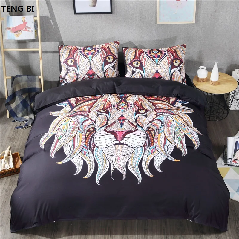 Комплект постельного белья с цифровым принтом 3 предмета размеры King / Queen Twin|bedding set