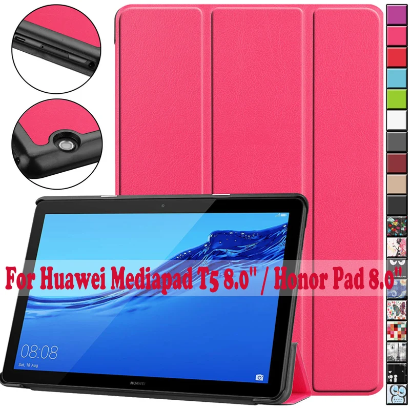 Из искусственной кожи смарт-чехол для huawei MediaPad T5 8 0 JDN2-W09/AL00 дюймов откидная крышка