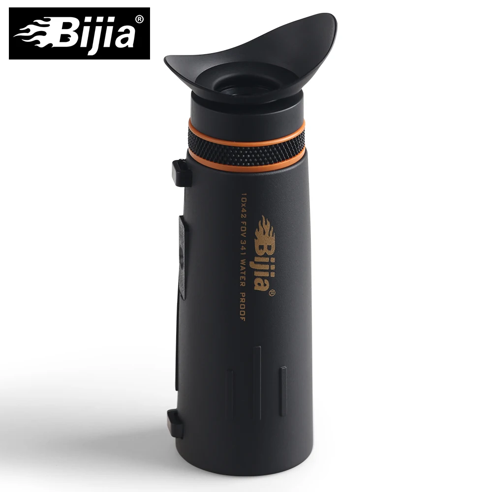 BIJIA 10x42 أحادي تلسكوب المغلفة بالكامل البصريات hd جودة البسيطة أحادي الصيد حفل الإكتشاف نطاق