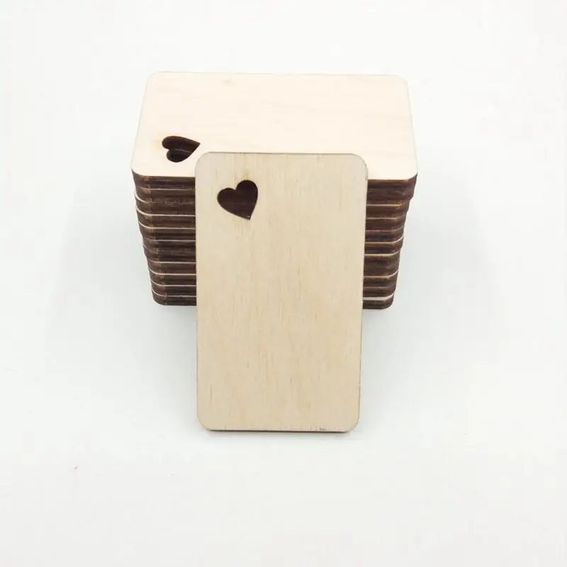 

50pcs Wood Laser Cut Blank Wooden Gift Tags Blank Wood Cards 6x3.5cm