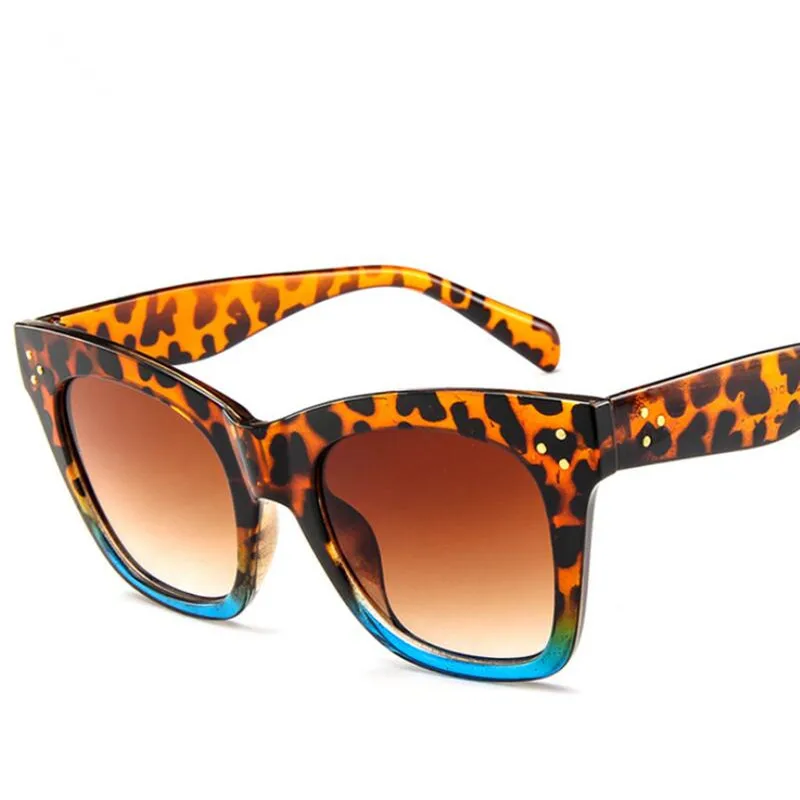 Модные солнцезащитные очки "кошачий глаз" с леопардовым принтом, винтажные женские брендовые дизайнерские солнцезащитные очки с пластиковой оправой, женские солнцезащитные очки Oculos De Sol feminino