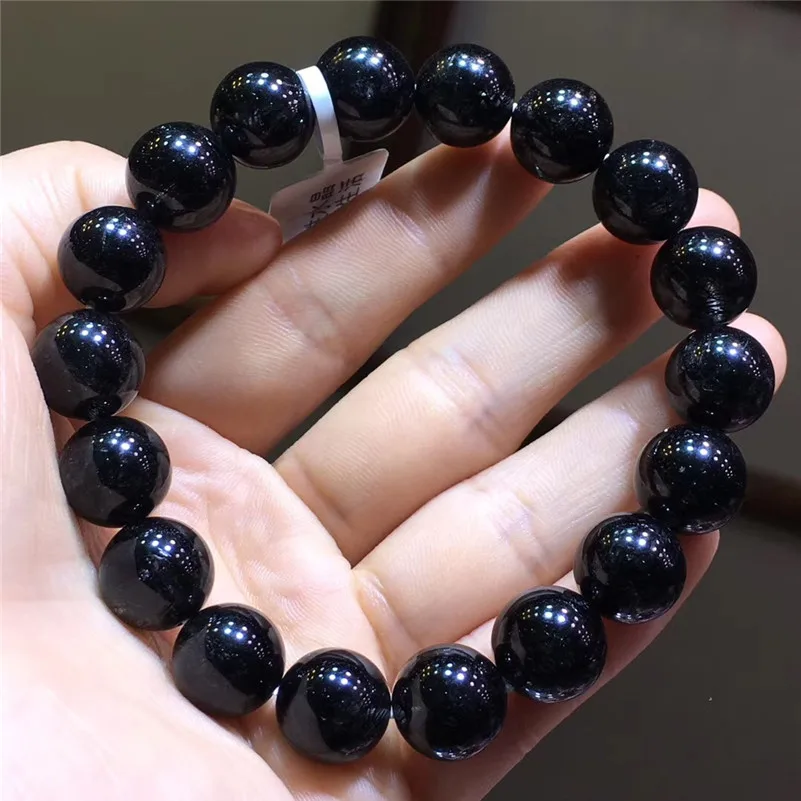 Natural Black Hair Rutilated Quartz Stone Bracelet  (4)