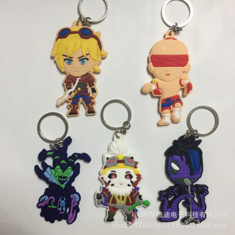 

Game League of New Legends Nunu PVC key chains LOL Lee Sin Ezreal Shaco Amum funny cute pendant Jewelry Chaveiro Llaveros gifts