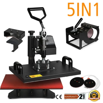 

5 in 1 Multifunctional Transfer Sublimation 360 Degree Rotation Heat Press Machine for T-Shirts