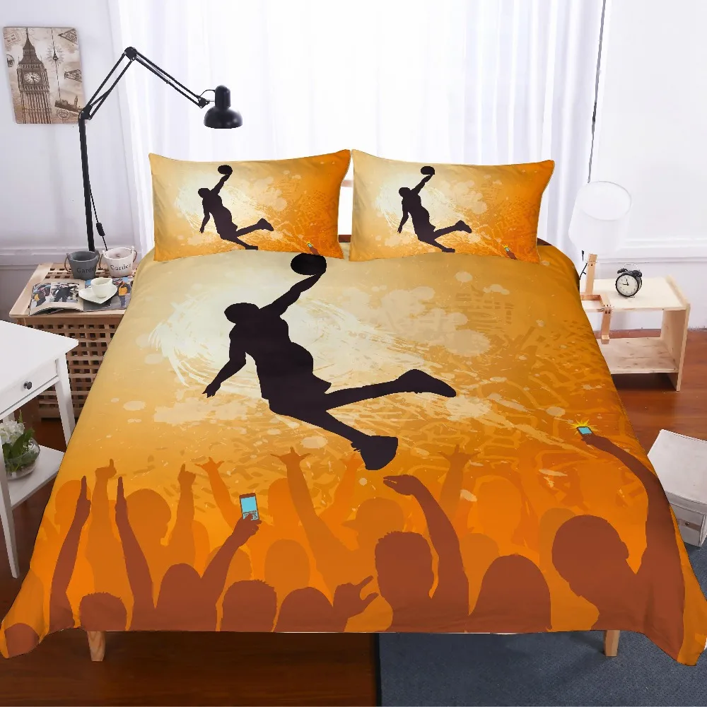 

3D print Basketball Bedding set basketball star taking pictures friends/kids gift, Duvet cover set Home Textiles