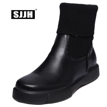 SJJH Women Flat Knight Boots with Round Toe Slip-on Soft PU Patchwork Short Boots Autumn Fashion Casual Shoes Large Size A1073
SJJH Women Flat Knight Boots with Round Toe Slip-on Soft PU Patchwork Short Boots Autumn Fashion Casual Shoes Large Size A1073