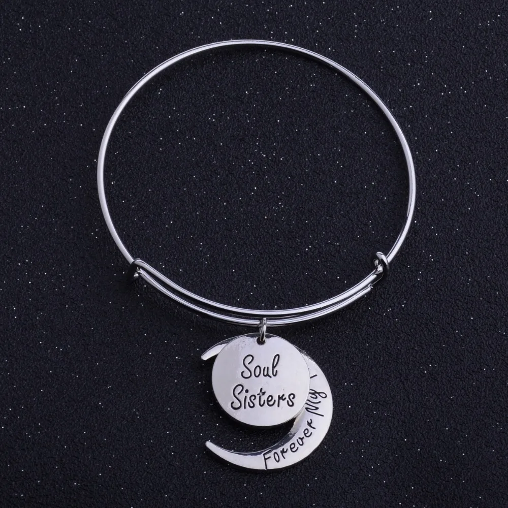 Браслет с подвеской Soul Sister Forever My Friend Moon ювелирное изделие для женщин и друзей