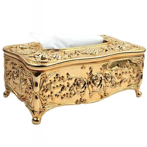  Gold case Silver container Tissue Cosmetic Handkerchief Cage European style napkin Acrylic high qua