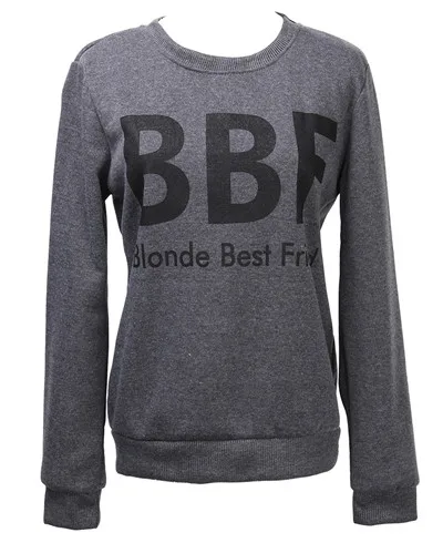 Женский блонд брюнет лучших друзей и подруг свитер для женщин, пуловер с капюшоном - Цвет: Темно-серый