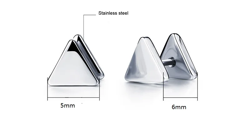 1 пара, классические маленькие треугольные серьги из нержавеющей стали, женские серьги, гипоаллергенные серьги, мужские серьги