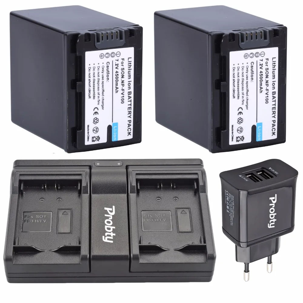 Chargeur Secteur Et Voiture Pour Batterie Sony NP-FV100 - Compatible DCR-SX31E