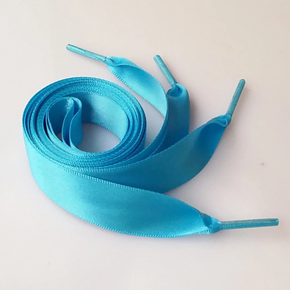 

Shoe Laces, 1pair 2cm Wide Flat Silks Shoelaces Ribbon Satin Shoe Laces for Brogues Shoes Boot(Red)