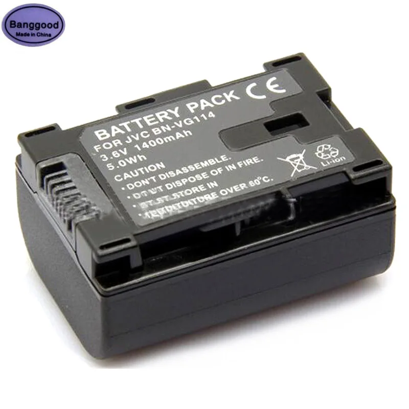 3.6V 1400mAh BN VG114 BNVG114 BN VG114 Camera Battery Pack for JVC BN VG107 BN VG108 BN VG121 GZ