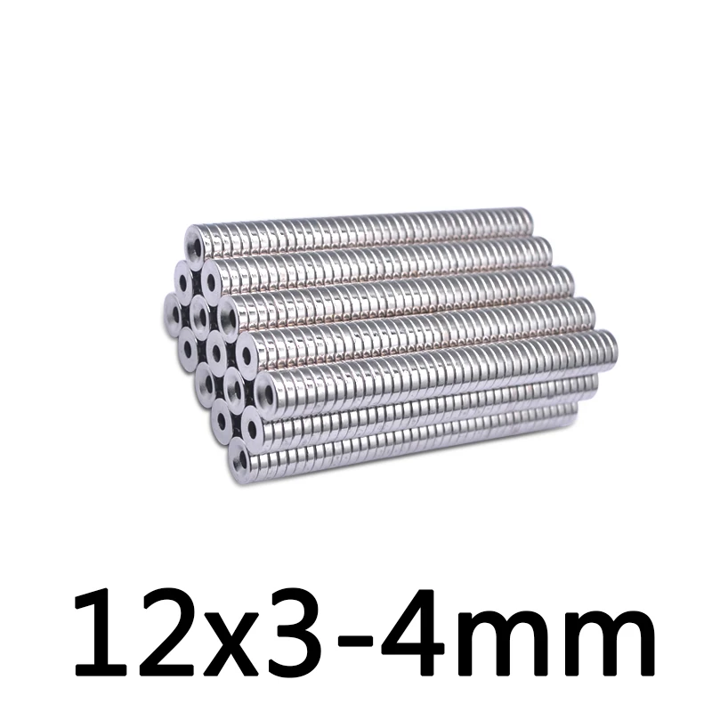 

20pcs 12x3 hole 4MM Ring Round Neodymium Magnets With Hole NEW 12*3MM 12x3-4