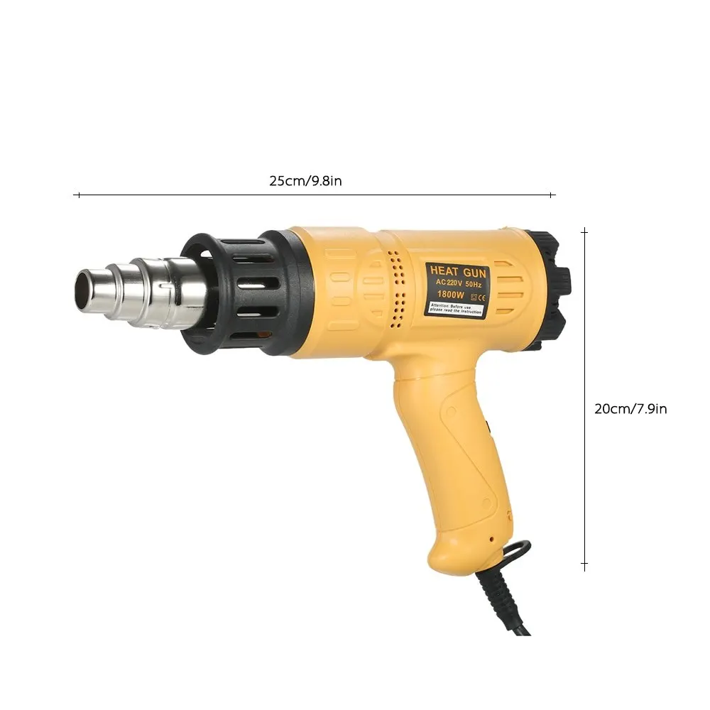 1800 W промышленный быстрый нагрев горячий воздух пистолет Регулируемый Температура Тепловая пушка термопистолет для усадки тепловой