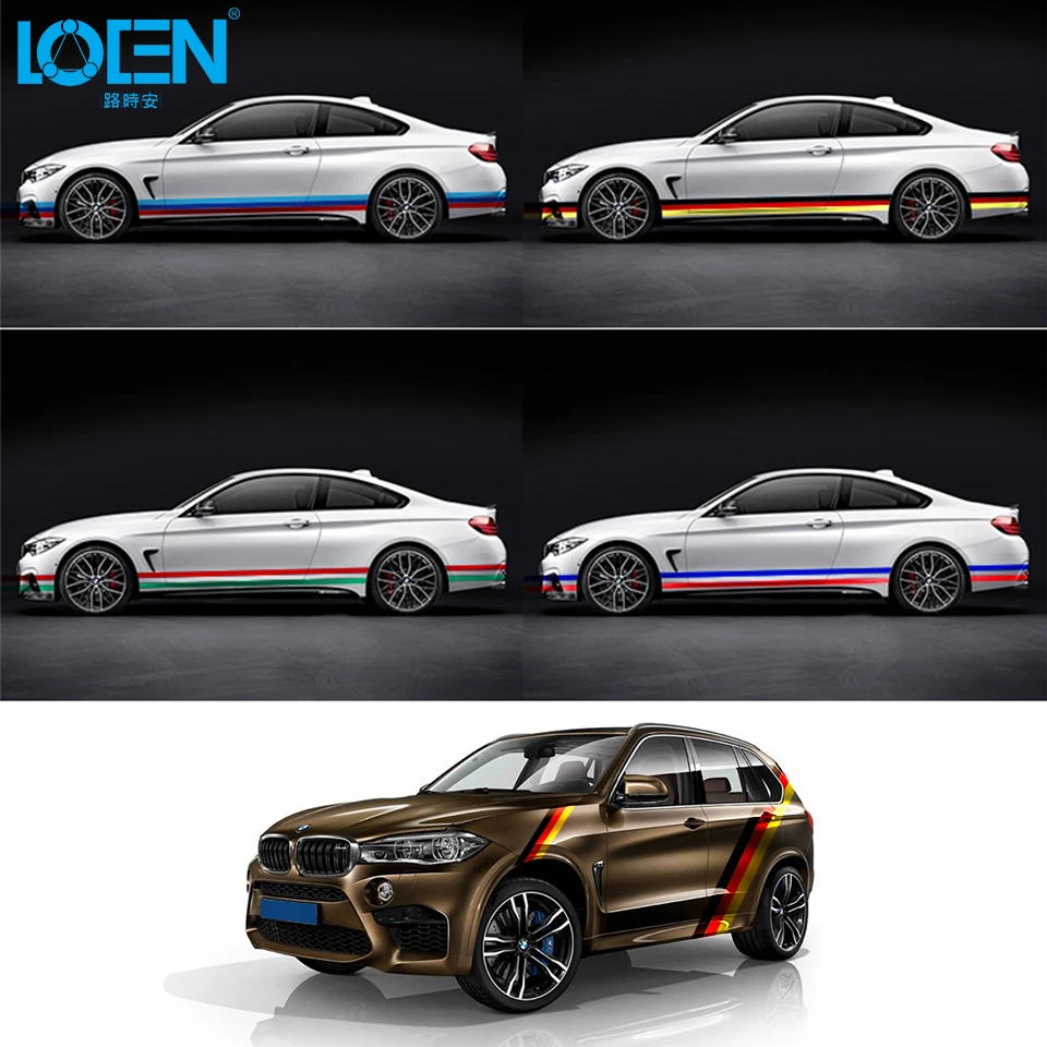 LOEN 5M Car Stickers Flag On Cars Auto Walls Window Decals Car Styling Accessories For BMW