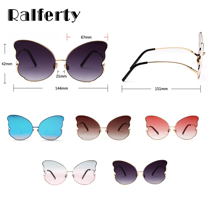 Ralferty, большие солнцезащитные очки, женские дизайнерские солнцезащитные очки с бабочкой, UV400, большие тени, lunette de soleil femme W18902