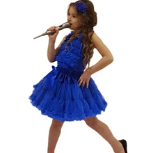 Однотонная одежда ребенка шифоновое плиссированное платье комплект шифоновый топ+ юбка Обувь для девочек dresstutu комплект