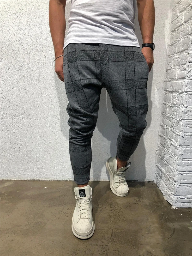LISIBOOO Летние Стильные мужские брюки с квадратной решеткой 3D цифровая печать повседневные брюки градиент мужские модные спортивные брюки