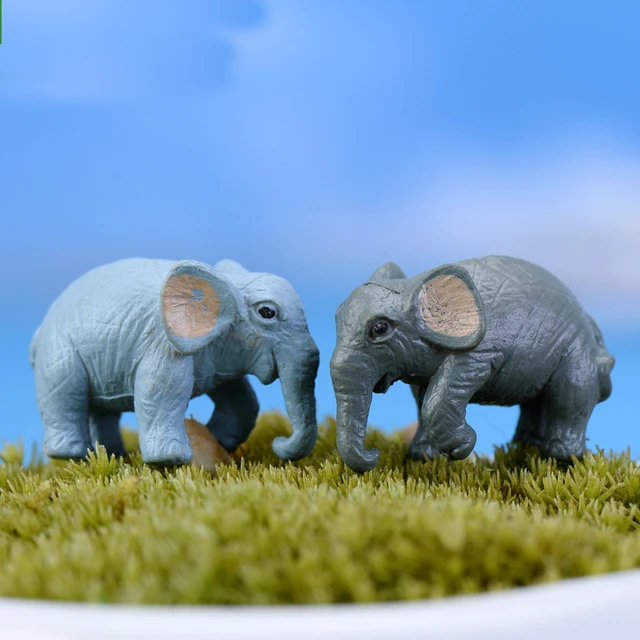 Aydinids 40 Pcs Mini Elephant Resin Miniature Elephant Miniature Figurines  Fairy Garden Accessories for Moss Landscape DIY Terrarium Home Decor