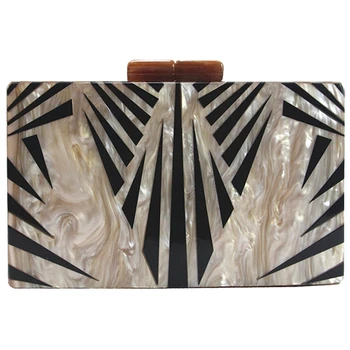 

NEW-Geometric Contrast Stitching Wallet Ms. Messenger Bag Fashion Print Evening Bags Aristocratic Casual Clutch